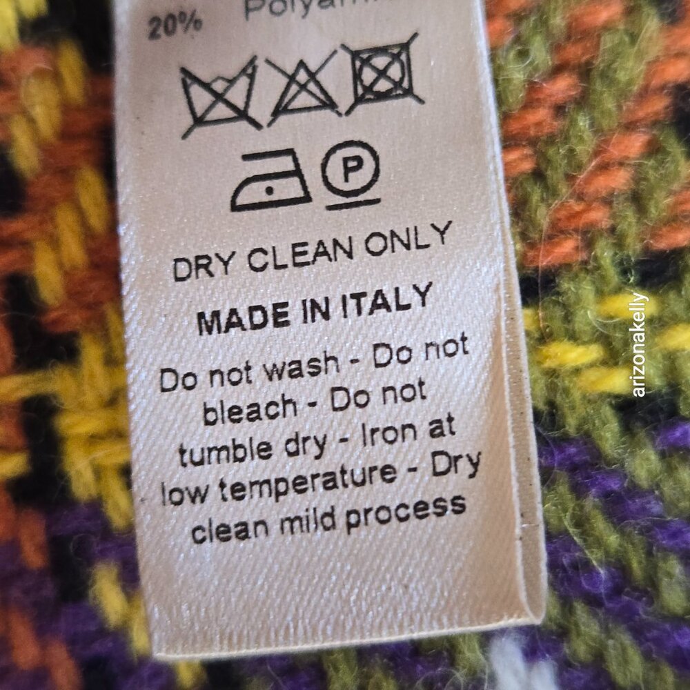 NWOT Altea Wool Scarf Retro Plaid Fringed Italy - Picture 11 of 16